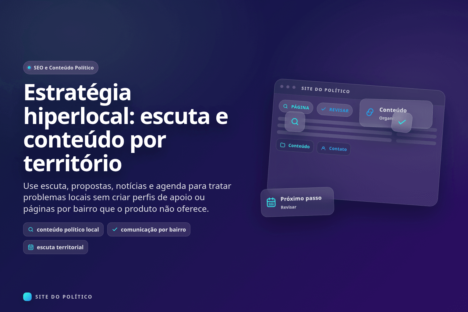Mapa abstrato com escuta, proposta, agenda e devolutiva por território