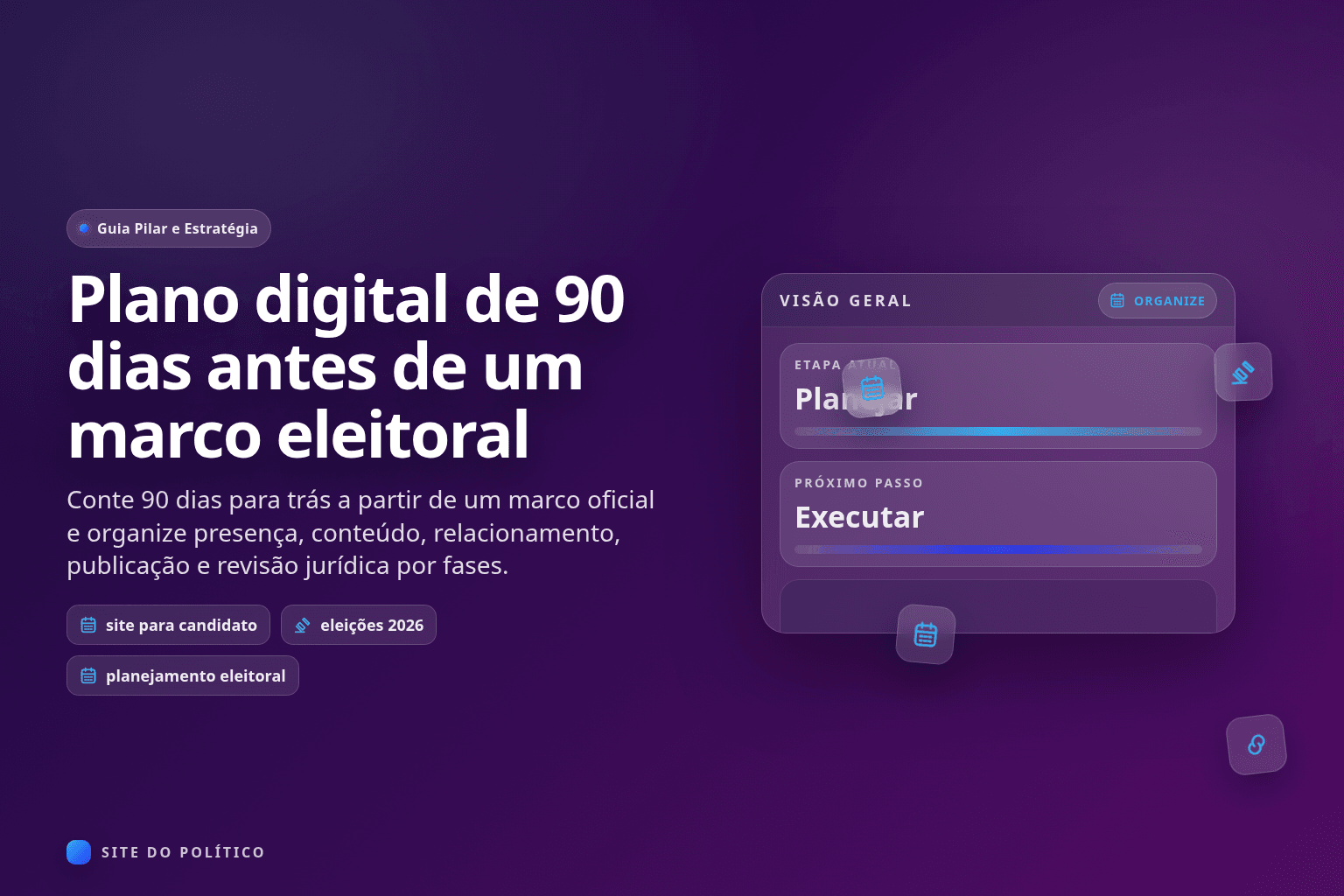 Contagem regressiva de 90 dias dividida em quatro fases de preparação digital