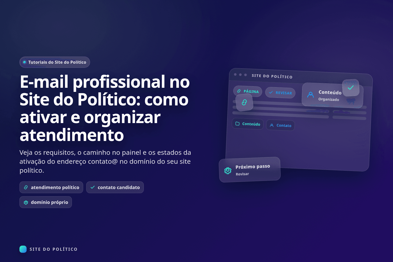 Configuração do endereço contato no domínio de um site político