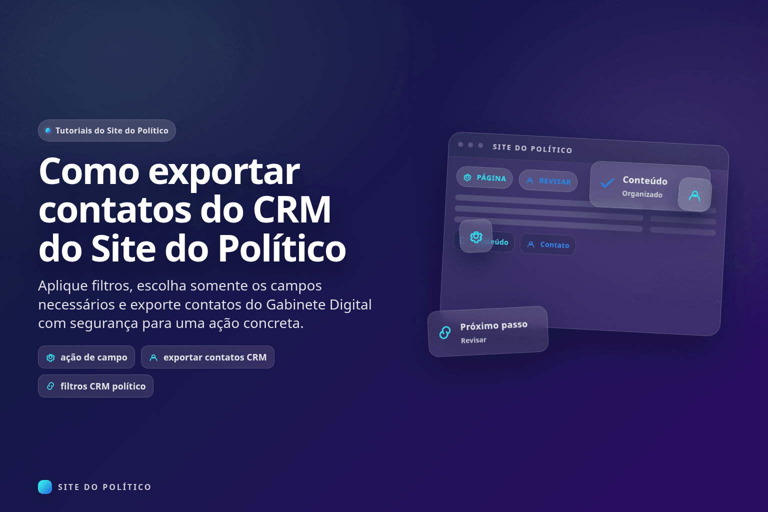 Equipe revisando filtros antes de exportar contatos do CRM político