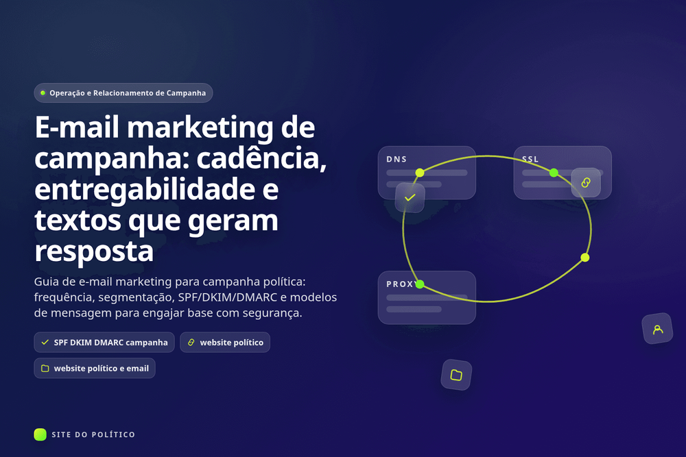 E-mail marketing de campanha: cadência, entregabilidade e textos que geram resposta em guia prático de campanha política digital