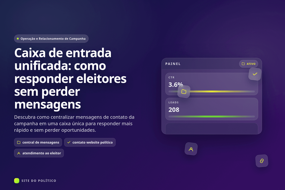 Central de mensagens de campanha política com status de resposta