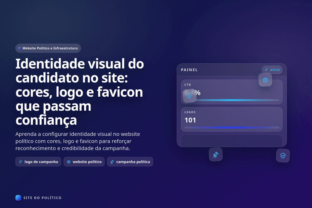 Configuração de cores logo e favicon no website político de campanha