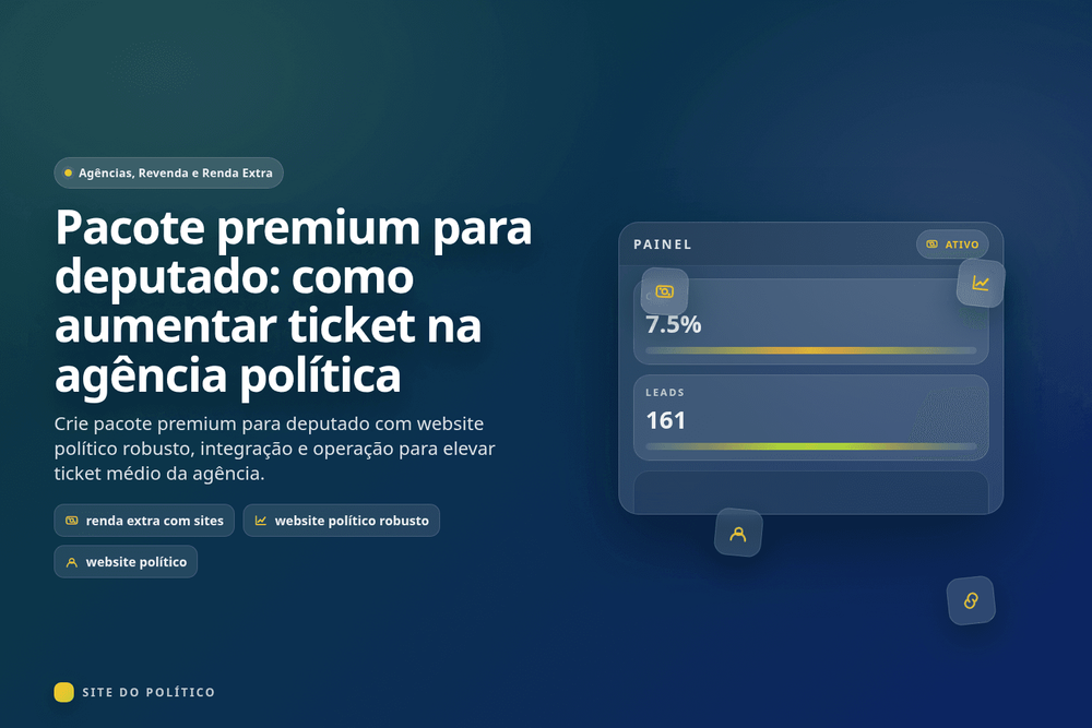 Pacote premium de website político para campanha de deputado