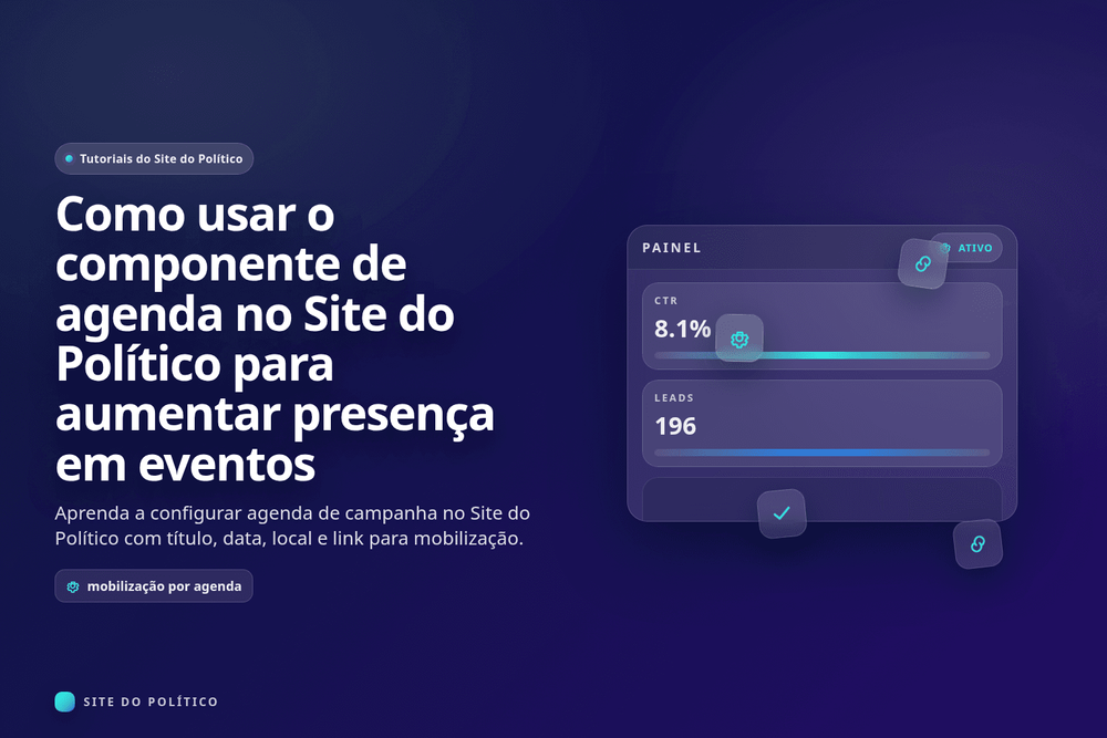 Configuração do componente de agenda no Site do Político