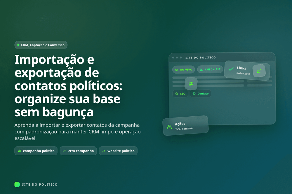 Processo de importação e exportação de contatos em CRM político
