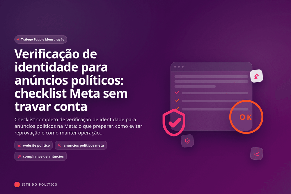 Verificação de identidade para anúncios políticos: checklist Meta sem travar conta em guia prático de campanha política digital