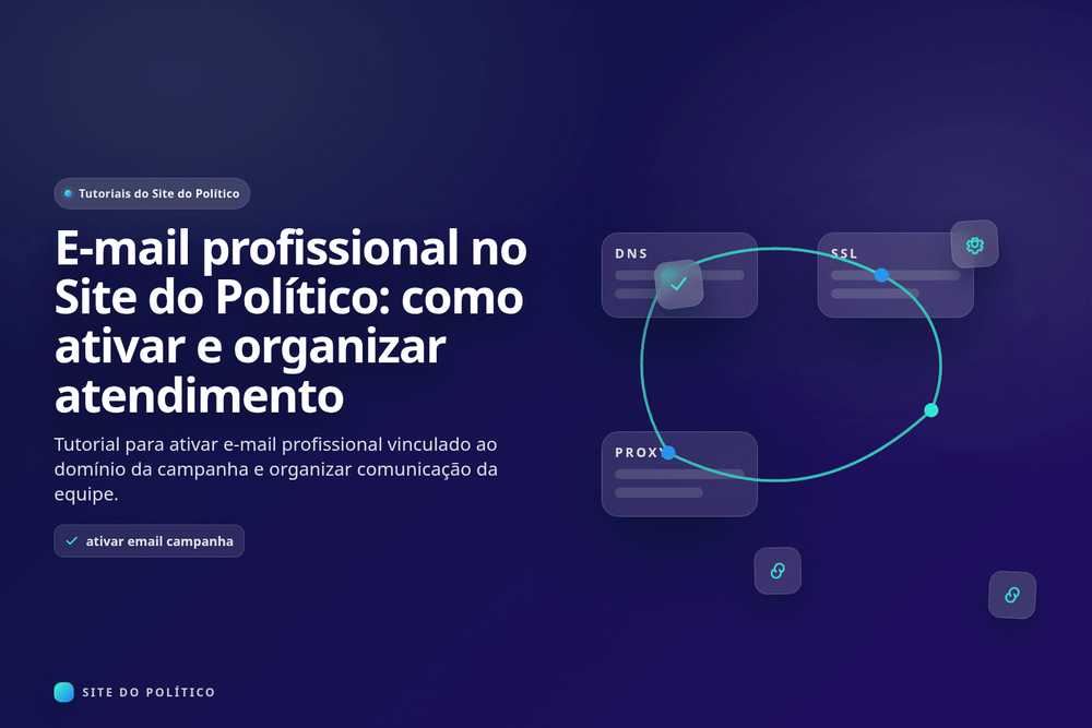 Configuração de e-mail profissional no Site do Político