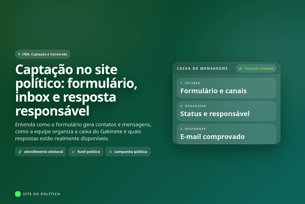 Quadro da caixa de mensagens com recebimento, responsável pela triagem e resposta por e-mail comprovado