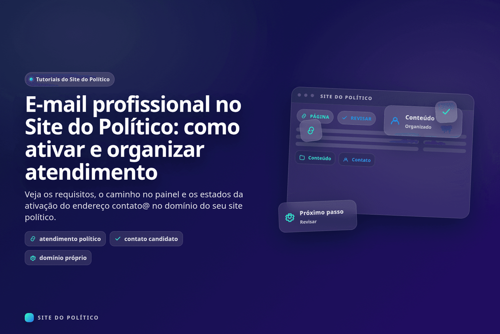 Configuração do endereço contato no domínio de um site político