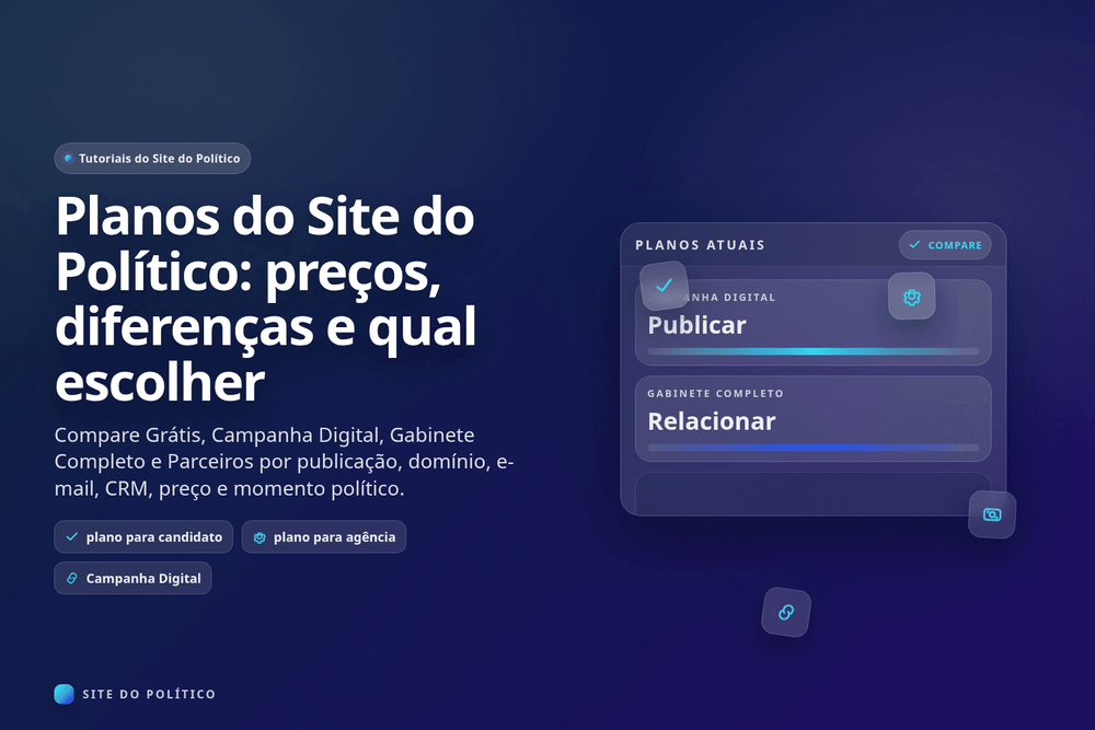 Comparação dos planos Grátis, Campanha Digital, Gabinete Completo e Parceiros