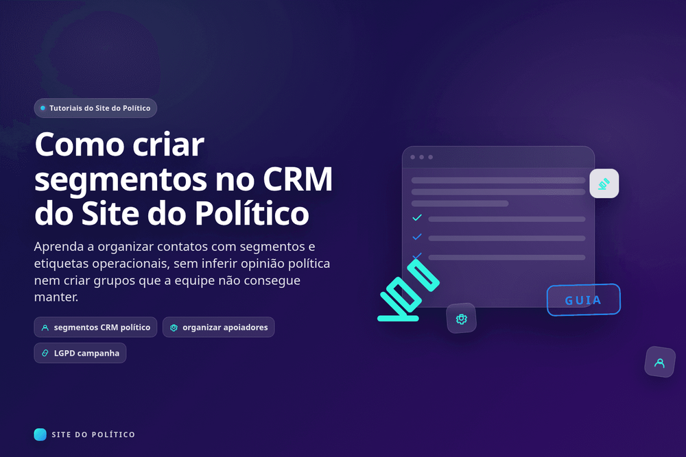 Equipe organizando segmentos operacionais no CRM político