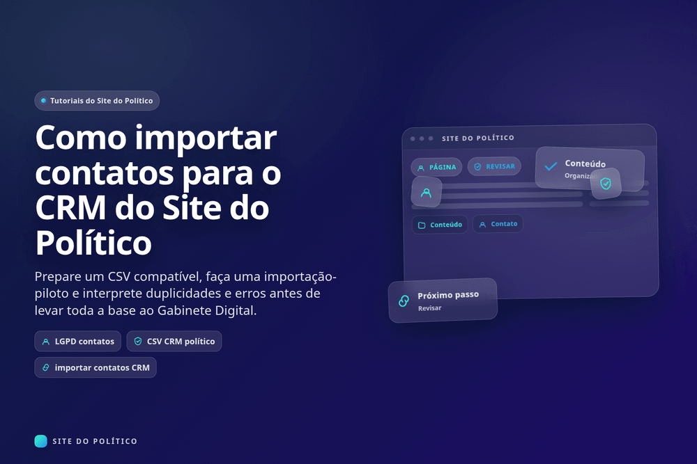 Planilha CSV sendo preparada para importação no CRM político