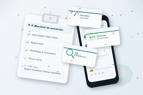 Checklist do site político perfeito para converter: velocidade, mobile, WhatsApp, formulários, prova social e CTA