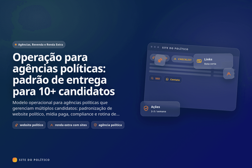 Operação para agências políticas: padrão de entrega para 10+ candidatos em guia prático de campanha política digital