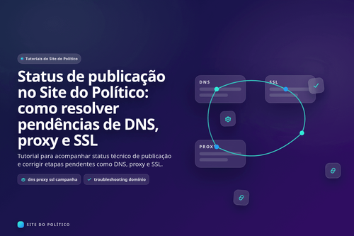Painel de status de publicação no Site do Político com DNS proxy SSL