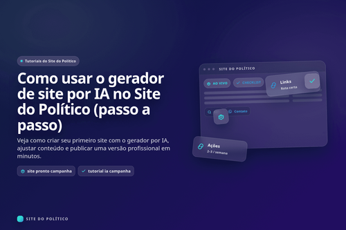 Tutorial do gerador por IA no Site do Político