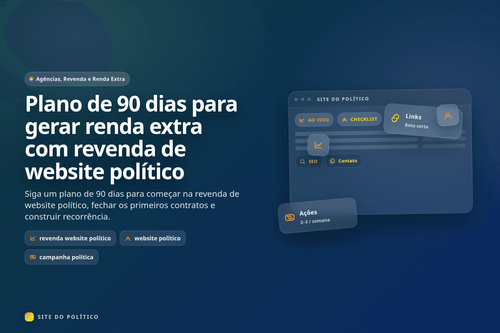 Plano de 90 dias para renda extra com revenda de websites políticos