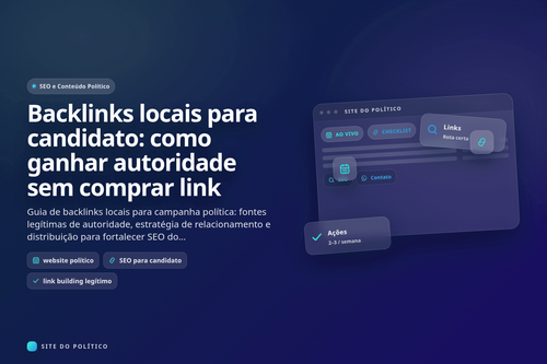 Backlinks locais para candidato: como ganhar autoridade sem comprar link em guia prático de campanha política digital