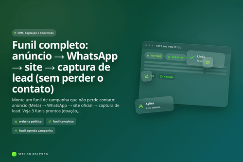 Funil de campanha anúncio para WhatsApp e site com captura de leads sem perder contato com exemplos para doação voluntário e agenda