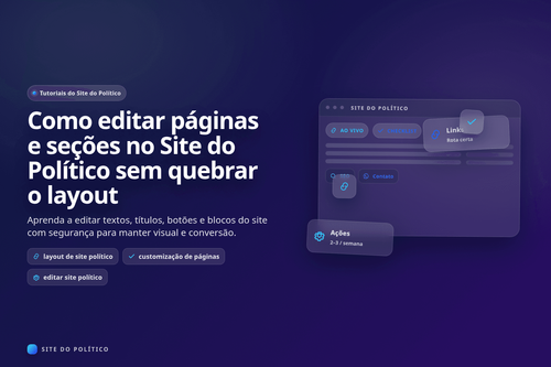 Edição de páginas no Site do Político com blocos de conteúdo