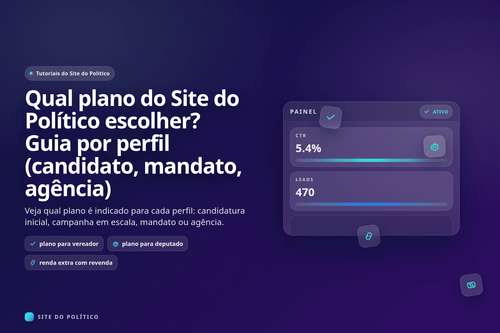 Guia de escolha de planos no Site do Político por perfil