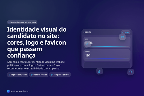 Configuração de cores logo e favicon no website político de campanha