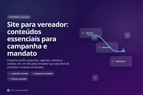 Site para vereador com perfil, propostas, agenda, notícias e contato
