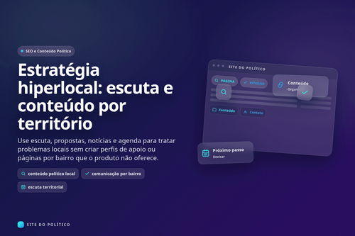 Mapa abstrato com escuta, proposta, agenda e devolutiva por território