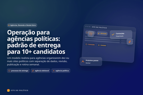Agência organizando a entrega individual de sites para dez campanhas políticas
