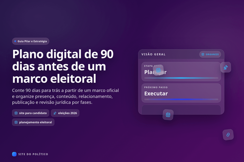 Contagem regressiva de 90 dias dividida em quatro fases de preparação digital