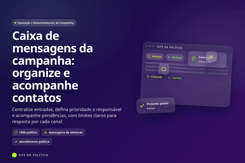 Caixa de mensagens com origem, prioridade, responsável e estado de atendimento