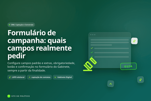 Editor de formulário com campos padrão, obrigatoriedade, botão e mensagem de sucesso