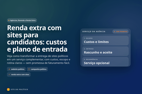 Quadro do serviço da agência com custos e limites, rascunho e aceite, e recorrência opcional