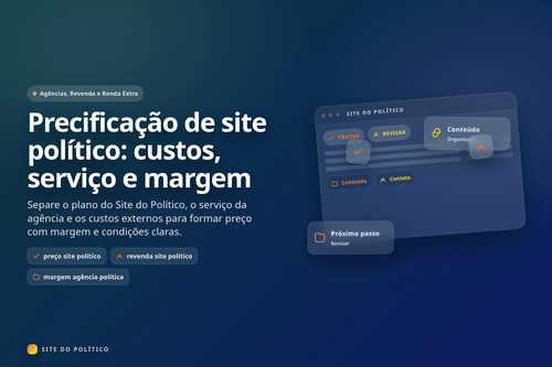 Planilha de precificação separando plano, serviço da agência, custos externos e margem