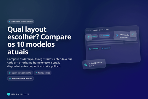 Dez miniaturas de layouts políticos comparadas por perfil, mensagem, conteúdo e mobilização