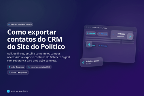 Equipe revisando filtros antes de exportar contatos do CRM político