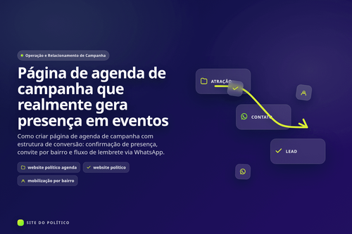 Página de agenda de campanha que realmente gera presença em eventos em guia prático de campanha política digital
