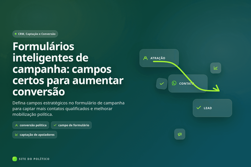 Formulário político com campos estratégicos para captação de apoiadores