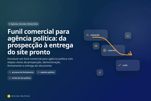 Funil comercial de agência política da captação à entrega de site pronto