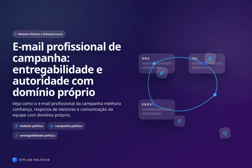 Conta de e-mail profissional vinculada ao domínio da campanha política