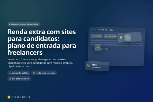 Freelancer vendendo website político para gerar renda extra em campanhas