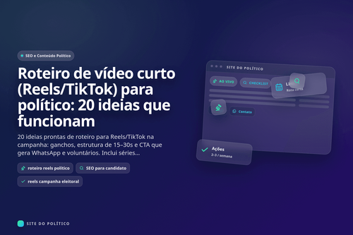 20 ideias de roteiro para Reels e TikTok na campanha com ganchos e CTA para captar leads no site